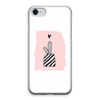 Zwart-wit cactus: iPhone 8 Transparant Hoesje