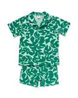 HEMA Kinder Kledingset Overhemd En Short Badstof Bladeren Groen (groen)