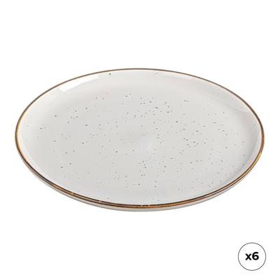 Eetbord Ovenza Wit Porselein Ø 25 cm (6 Stuks)