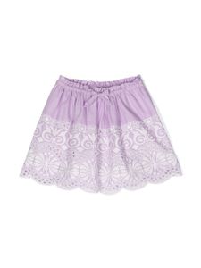 ZIMMERMANN Kids jupe en broderie anglaise à lien de resserrage - Violet