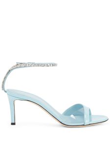 Giuseppe Zanotti sandales en cuir à ornements en cristal - Bleu