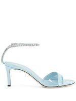 Giuseppe Zanotti sandales en cuir à ornements en cristal - Bleu - thumbnail