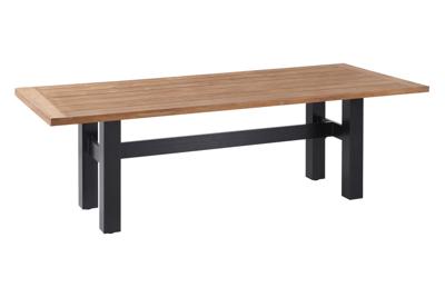 Hartman Heron dining tuintafel 240x100 cm. - Zwart/Teak