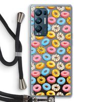 Pink donuts: Oppo Find X3 Neo Transparant Hoesje met koord