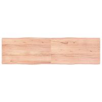 Tafelblad natuurlijke rand 180x50x4 cm eikenhout lichtbruin - thumbnail