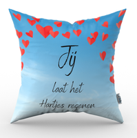 Valentijn kussen Jij laat het hartjes regenen - Pillow Buddies