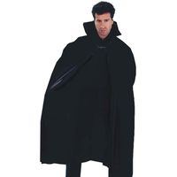 Funny Fashion Halloween verkleed cape met kap - zwart - Carnaval kostuum/kleding One size  - - thumbnail