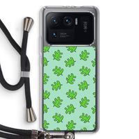 Groene blaadjes: Xiaomi Mi 11 Ultra Transparant Hoesje met koord