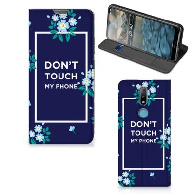 Nokia 2.4 Design Case Flowers Blue DTMP Nokia 2.4 Design Case Flowers Blue DTMP