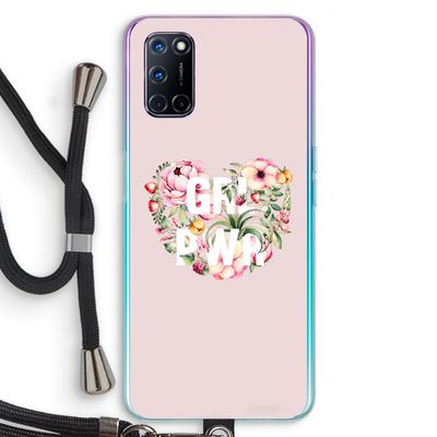 GRL PWR Flower: Oppo A72 Transparant Hoesje met koord
