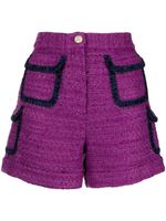 Edward Achour Paris short en tweed à poches - Violet