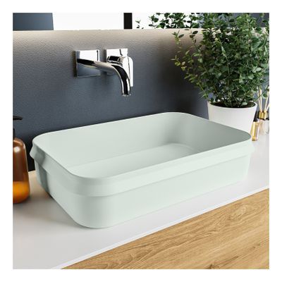 Waskom Mondiaz Arvo | 55x13x38 cm | Solid Surface | Vrijstaand | Rechthoekig | Greey
