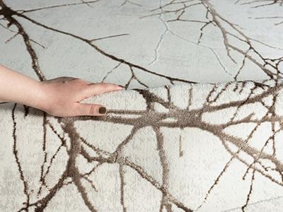 Karpet24 Modern Vloerkleed Creation - Laagpolig Tapijt met Elegant Takkenpatroon in Beige en Crème-200 x 290 cm