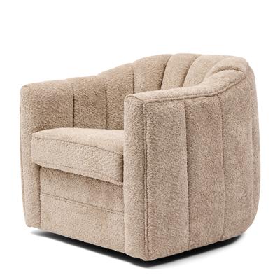 Rivièra Maison Draaifauteuil 'St. Lewis' Chenille, kleur Soft Walnut