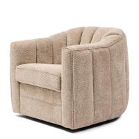 Rivièra Maison Draaifauteuil 'St. Lewis' Chenille, kleur Soft Walnut