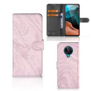 Xiaomi Poco F2 Pro Bookcase Marble Pink - Origineel Cadeau Vriendin