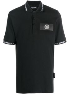 Plein Sport polo à patch logo - Noir