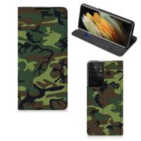 Samsung Galaxy S21 Ultra | Hoesje met Magneet | Army Dark