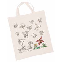 Set van 8x stuks inkleurbaar tasjes met vlinder motief 38 x 42 cm - thumbnail