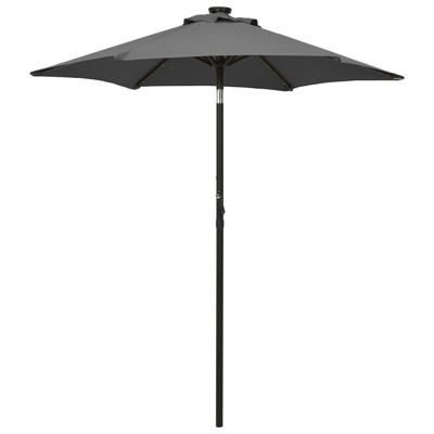 VidaXL Parasol met led-verlichting 200x211 cm aluminium antracietkleur