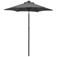 VidaXL Parasol met led-verlichting 200x211 cm aluminium antracietkleur