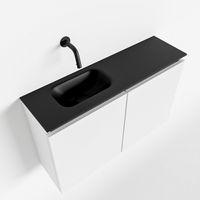 Toiletmeubel Mondiaz Ture | 80 cm | Meubelkleur Talc | Eden wastafel Urban Links | Zonder kraangat