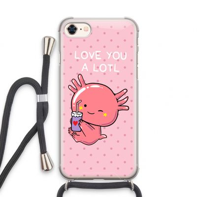 Love You A Lotl: iPhone 7 Transparant Hoesje met koord