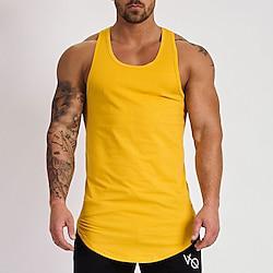 Voor heren Training tanktop Hardlooptanktop Mouwloos Ves / Mouwloos Casual Sportkleding Katoen Ademend Sneldrogend Zacht Sportschooltraining Hardlopen Wandelen Sportkleding Sportkleding Effen Zwart Lightinthebox