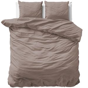 Primaviera Deluxe Dekbedovertrek Uni Satijn Taupe-Lits-jumeaux (240 x 200/220 cm)