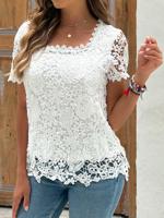 Casual Floral Square Neck Shirt