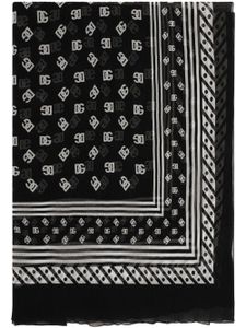 Dolce & Gabbana foulard en soie à logo imprimé - Noir