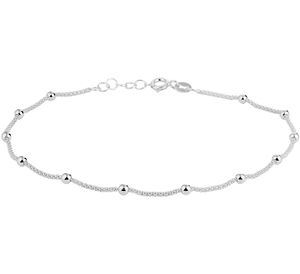 TFT Enkelbandje Bolletjes 3,0 Mm 24 + 2 Cm Zilver Gerhodineerd
