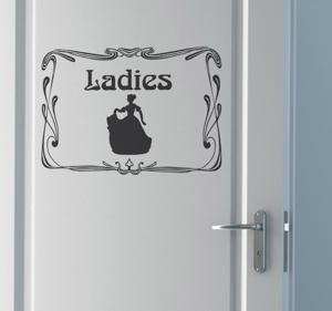 Vintage dameshorloge sticker toilet
