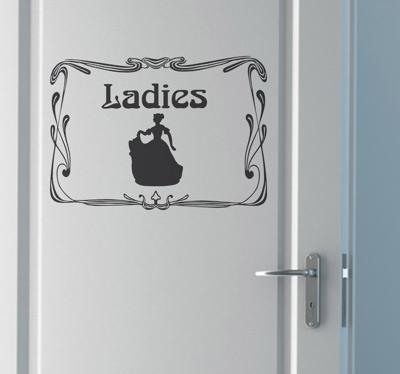 Vintage dameshorloge sticker toilet