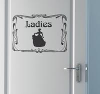 Vintage dameshorloge sticker toilet