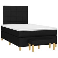 vidaXL Boxspring met matras stof zwart 120x200 cm - thumbnail