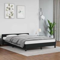 Bedframe met hoofdeinde zonder matras 140x200 cm zwart