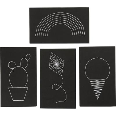 Creativ Company String art , afm 20x12 cm, dikte 10 mm, zwart, 16 stuk/ 1 doos