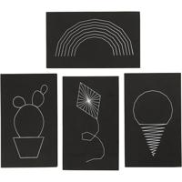 Creativ Company String art , afm 20x12 cm, dikte 10 mm, zwart, 16 stuk/ 1 doos