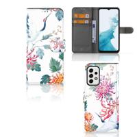 Samsung Galaxy A23 | Telefoonhoesje | Met pasjeshouder | Bird Flowers