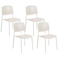 Beliani - ASTORIA - Eetkamerstoel set van 4 - Beige - Plastic