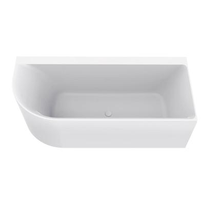 Wiesbaden Zenn hoekbad rechts 180 x 80 cm acryl glans wit met waste glans wit