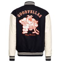 King Kerosin Baseball Leather Jacket Goodfellas Beer Black & White-XXXXXL