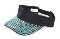Zonneklep strass zwart