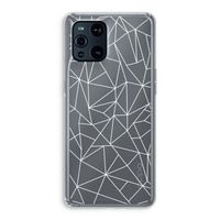 Geometrische lijnen wit: Oppo Find X3 Pro Transparant Hoesje