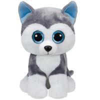 TY Husky hond Beanie - pluche knuffels - grijs/wit - 42 cm - knuffeldieren