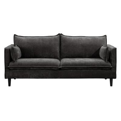 Leen Bakker - Bank Sem 2,5-zits - Rib - Antraciet - Stof - Grijs - 86x195x79 Cm