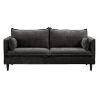 Leen Bakker - Bank Sem 2,5-zits - Rib - Antraciet - Stof - Grijs - 86x195x79 Cm