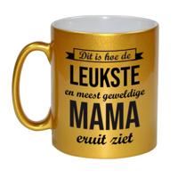 Meest geweldige mama eruitziet - cadeau koffiemok - theebeker - goud kleurig - 330 ml - verjaardag