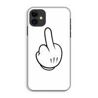 Middle finger white: iPhone 11 Tough Case